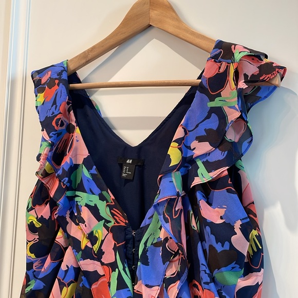 H&M |  Multicolour Floral Dress Hook & Eye Front Closure- size 10 - Picture 3 of 13